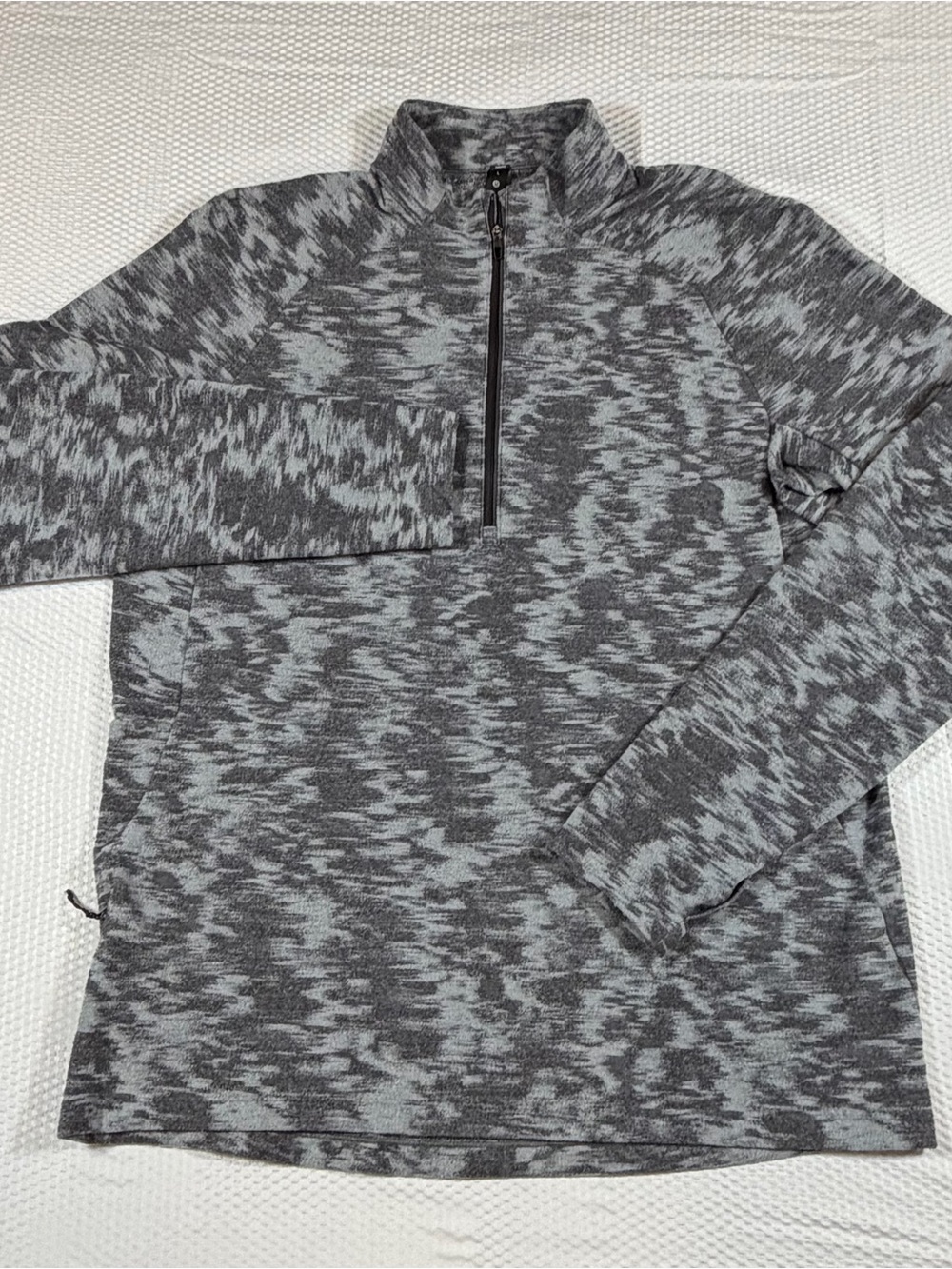 lululemon Women’s Half Zip Pullover Size 12 Gray Space Dye Camo Running Top